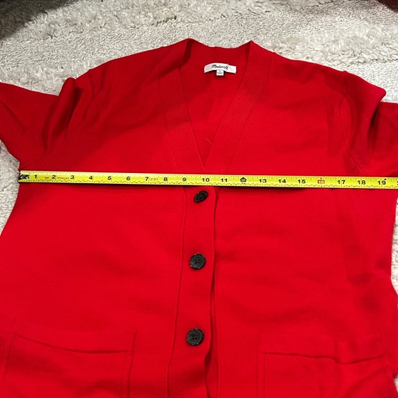 Madewell Red Merino Wool Boyfriend Cardigan NWOT Size S Style NS666 - Picture 8 of 11